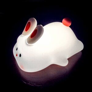 Big Face Rabbit Squishy Silicone Night Light ~ 3-Way Touch ~ Rechargeable ~ NEW!